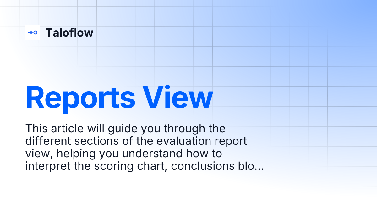 Reports View | Taloflow